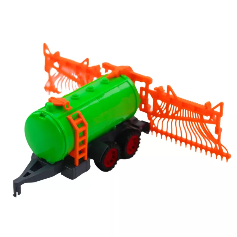 LEAN TOYS Zestaw Ciągnik Rolniczy z Przyczepą i Grabiarką
