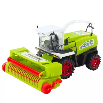 LEAN TOYS Zabawkowy kombajn zbożowy z napędem, ruchomy, zielony