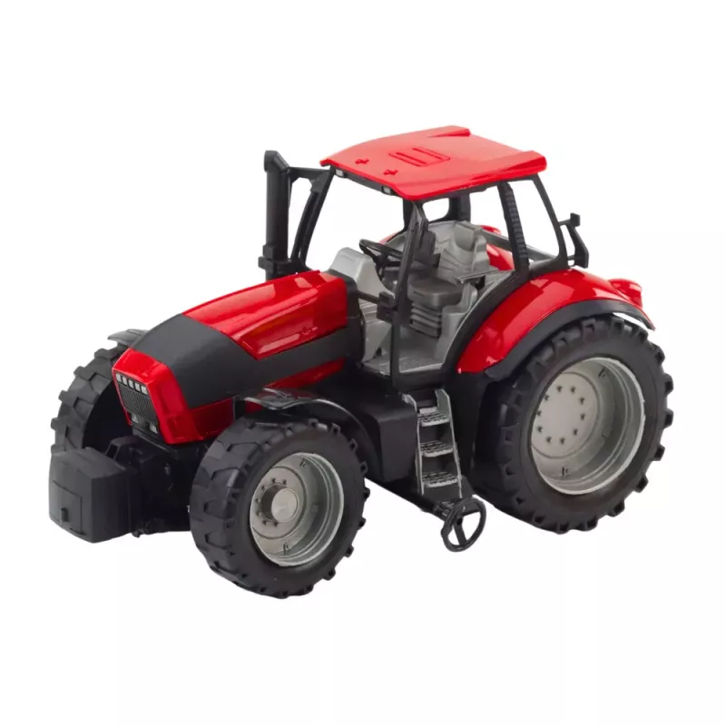 LEAN TOYS Ciągnik Rolniczy z Żółtą Przyczepą Czerwony 46cm
