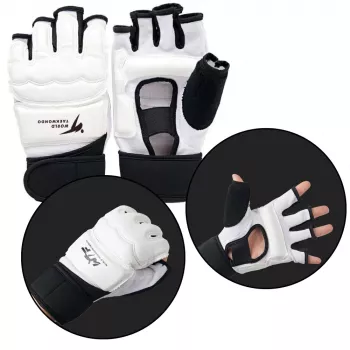 Rękawice sportowe LEAN do taekwondo, białe, rozmiar XS