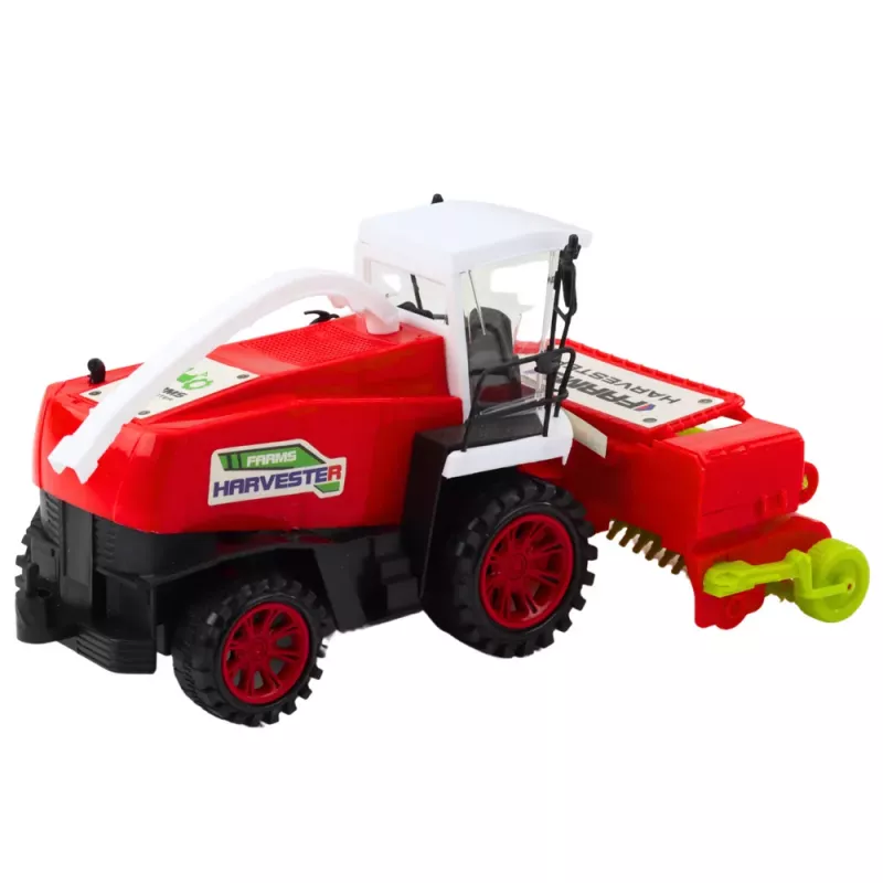 LEAN TOYS Kombajn zbożowy z napędzanym hederem czerwony 1:16