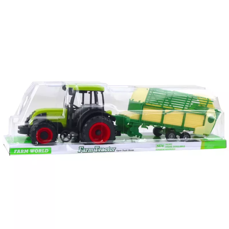 LEAN TOYS Ciągnik Rolniczy z Zieloną i Żółtą Przyczepą Zielony 50cm