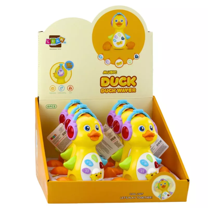 LEAN TOYS Interaktywna Muzyczna Kaczuszka dla Maluchów Ruch Światła Żółty