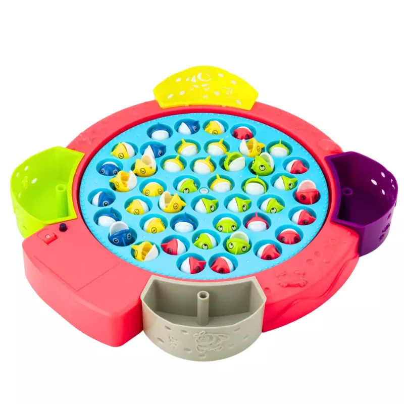 LEAN TOYS Interaktywna Gra Zręcznościowa Wędkowanie na Baterie Różowa