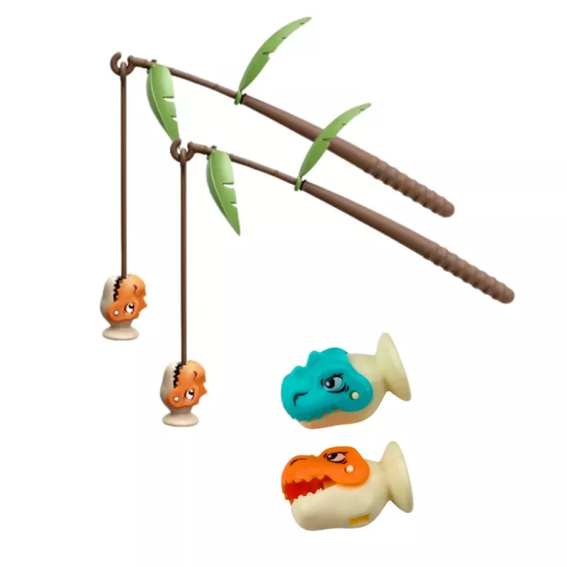LEAN TOYS Arcade Game Dinosaur Fishing Magnetic Rods Sounds