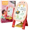 LEAN TOYS Dwustronna Magnetyczna Tablica Zestaw Akcesoriów do Gry w Pingwiny 56 sztuk Różowy