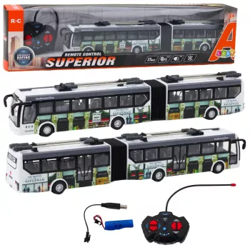 LEAN TOYS Zdalnie Sterowany Trolejbus Miejski RC Światła Transport Publiczny