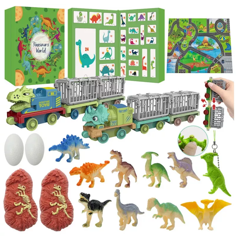 LEAN TOYS Kalendarz Adwentowy Dinozaury Figurki Akcesoria