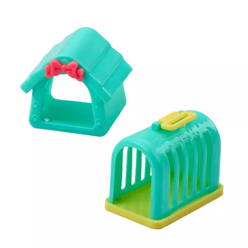 LEAN TOYS Zestaw 6 gumowych figurek psów z piszczałką i transporterem