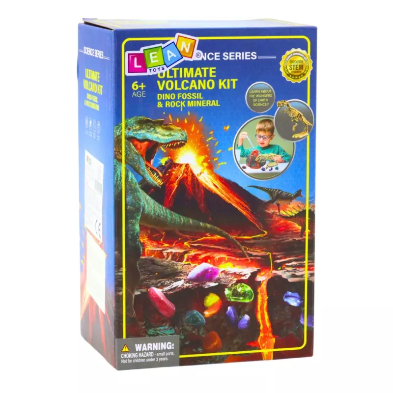 LEAN TOYS Zestaw edukacyjny Erupcja wulkanu Eksperyment Dinozaury