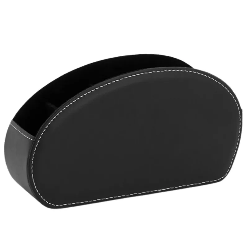 LEAN Remote Control Organizer Box 5 Compartments Black Eco-Leather