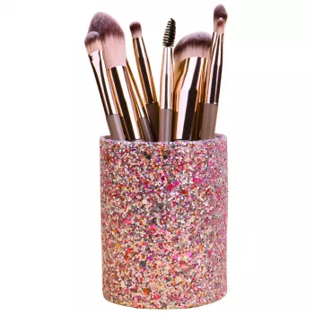LEAN Pojemnik na pędzle i akcesoria Glitter Pink