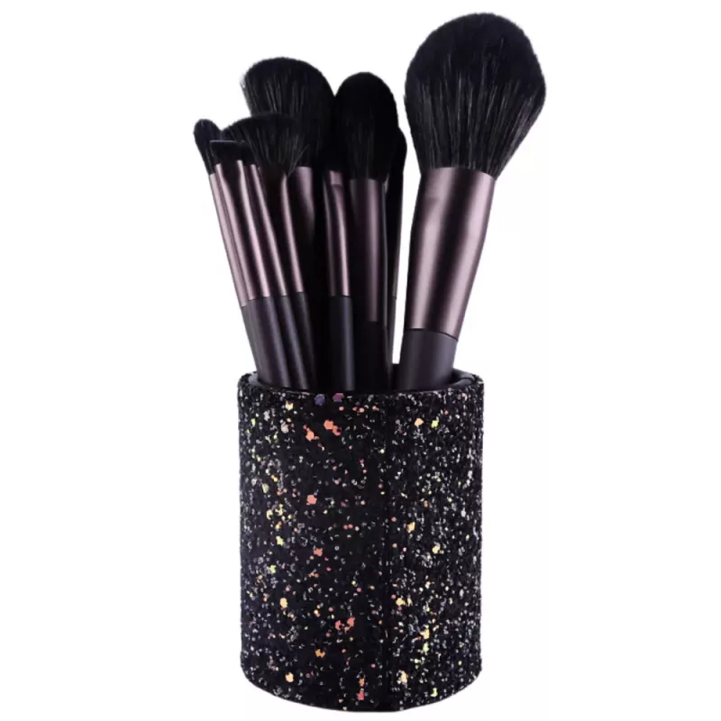 LEAN Pojemnik na pędzle i akcesoria Glitter Black