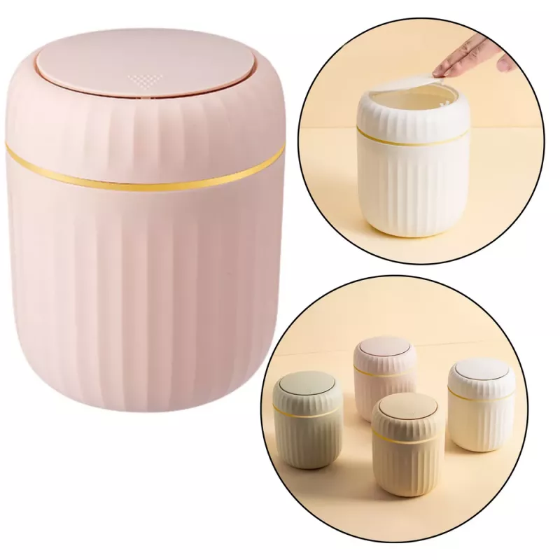 LEAN Mini Waste Bin Opening Lid Universal Elegant Pink