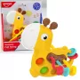 LEAN TOYS Sensory Toy Giraffe For Pulling Strings Yellow