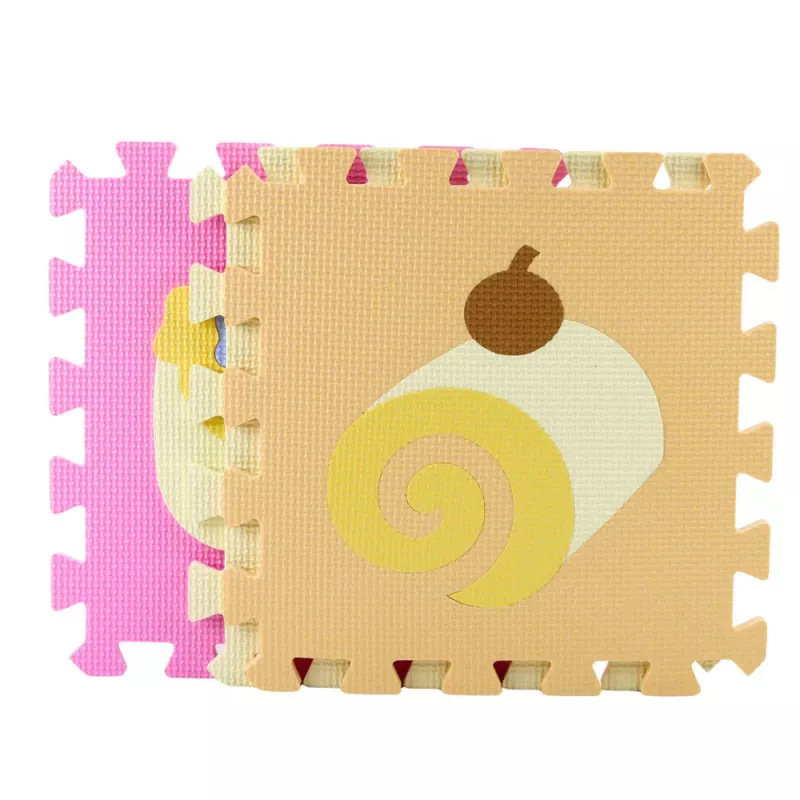 LEAN TOYS Miękka Mata Edukacyjna Puzzle EVA Pianka Owoce Słodycze Pastel 16 szt.