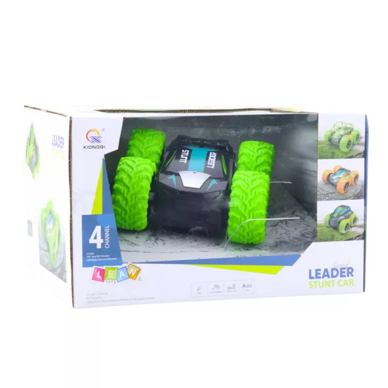 LEAN TOYS Zdalnie Sterowany Samochód RC Stunt Car 360° Spins Zielony