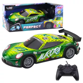LEAN TOYS RC Samochód Wyścigowy z Pilotem z Świecącym Nadwoziem Zielony