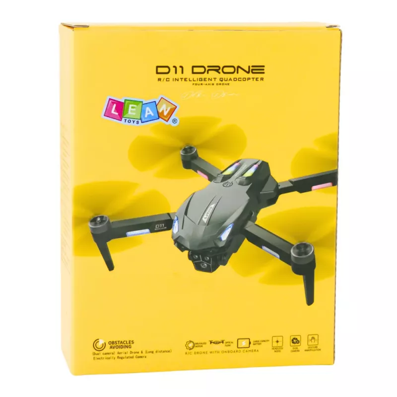 LEAN TOYS D11 Dron z kamerą HD, sterowanie gestami, Wi-Fi, żółty