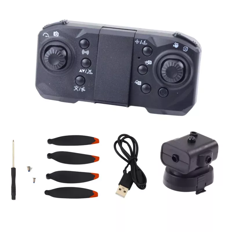 LEAN TOYS D6 PRO Drone Dual HD Camera LED Lights Orange