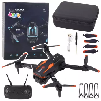 LEAN TOYS Zdalnie Sterowany Dron LU800 Kamera LED Światła Pomarańczowy