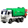 LEAN TOYS Duża Śmieciarka z Funkcją Podnoszenia 2 Pojemniki Światła Dźwięki Zielona 1:10