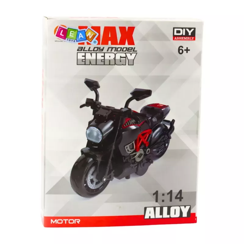 LEAN TOYS Motorcycle to Assemble Screw Metal 1:14 DIY Black Gold Elements