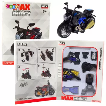 LEAN TOYS Motocykl do samodzielnego montażu Twisting Metal 1:14 DIY Niebieski