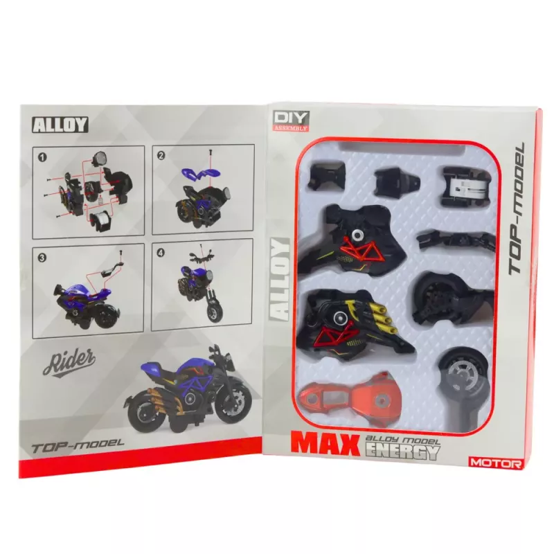LEAN TOYS Motorcycle To Assemble Screw Metal 1:14 DIY Orange