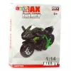 LEAN TOYS Motocykl do samodzielnego montażu na śruby Metal 1:14 DIY Pomarańczowo-Zielony