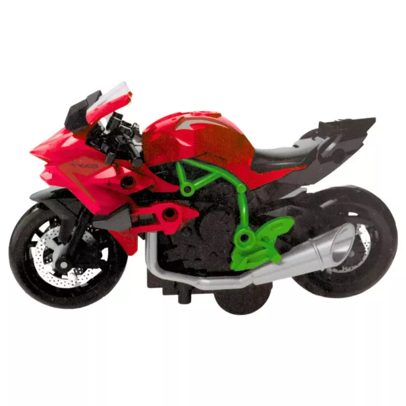 LEAN TOYS Motocykl do Montażu Śrubkowy Metal 1:14 DIY Zielono-Czerwony
