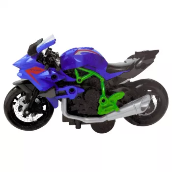 LEAN TOYS Motorcycle to Assemble Screw Metal 1:14 DIY Green-Blue