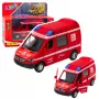 LEAN TOYS Wóz Strażacki Metalowy Pull Back Światła Dźwięki Czerwony 1:32