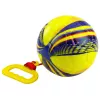 LEAN TOYS Piłka piankowa na sznurku z uchwytem do ciągnięcia Żółta 14cm