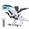 LEAN TOYS RC Zdalnie Sterowany Dinozaur Robot z Skrzydłami, Światłami i Dźwiękami Biały