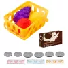 LEAN TOYS Kasa sklepowa dla dzieci z akcesoriami koszyk owoce światła dźwięki czerwony