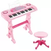LEAN TOYS Elektroniczne Pianino dla Dzieci z Mikrofonem 37 Klawiszy Różowe