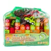 LEAN TOYS Edukacyjne Klocki Konstrukcyjne w Torbie Dinozaury Cyfry Litery 91 szt.