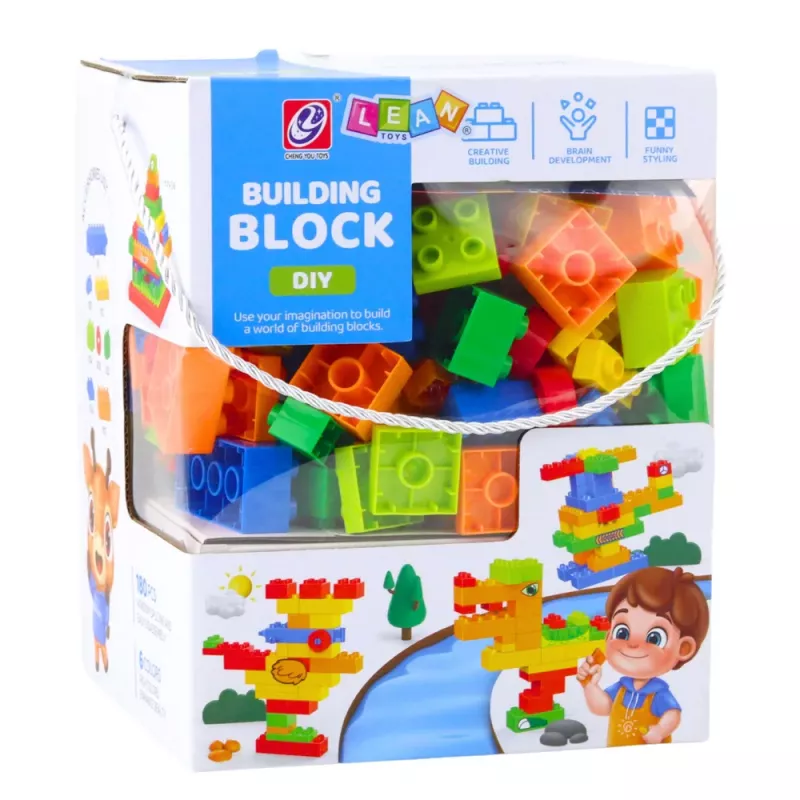 LEAN TOYS Zestaw kolorowych klocków konstrukcyjnych 3D 180 szt.