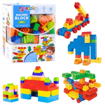 LEAN TOYS Zestaw kolorowych klocków konstrukcyjnych 3D 180 szt.