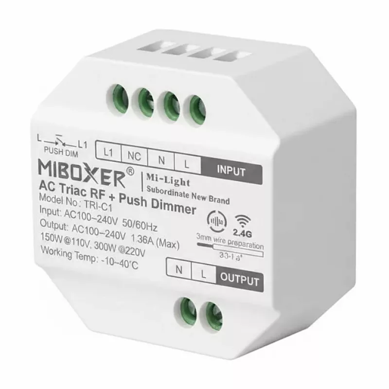 Miboxer Synergy 21 LED AC TRIAC Dimmer RF+Push (TRI-C1)
