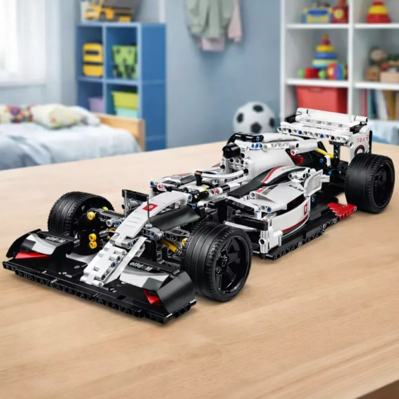 LEAN TOYS Klocki Konstrukcyjne F1 Race Car Biały i Czerwony 1235 szt.