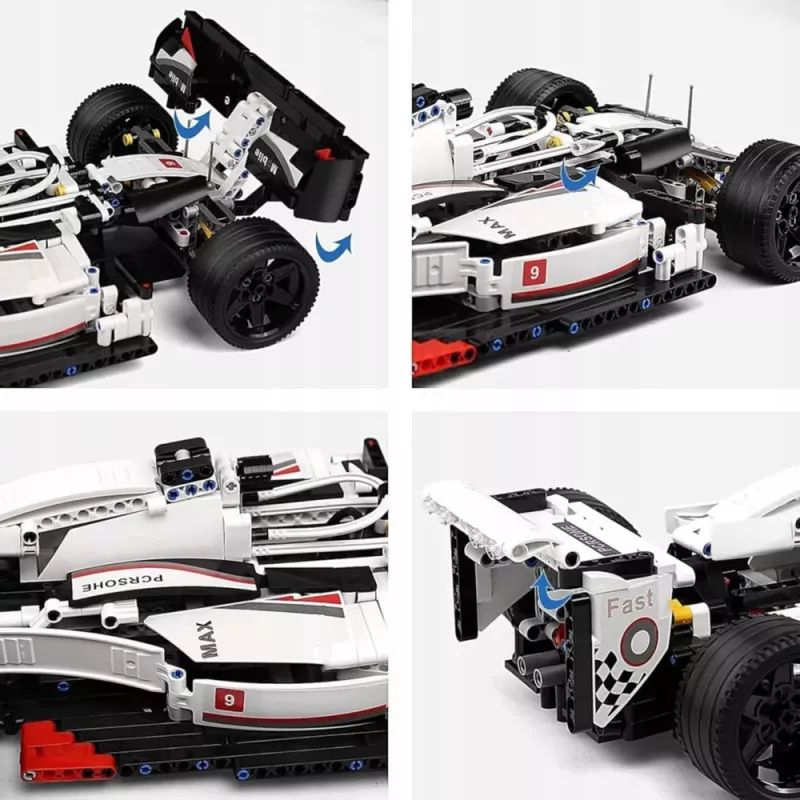 LEAN TOYS Klocki Konstrukcyjne F1 Race Car Biały i Czerwony 1235 szt.