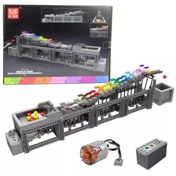 LEAN TOYS Klocki konstrukcyjne Tor kulkowy z silnikiem elektrycznym 1038 elementów