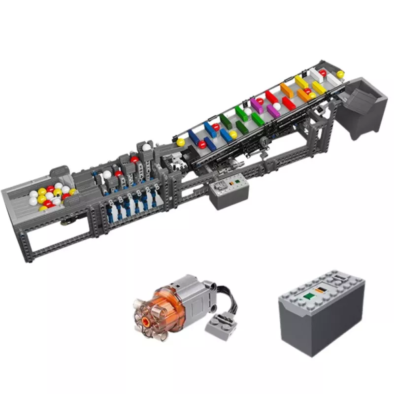LEAN TOYS Klocki Konstrukcyjne Tor Kulkowy z Silnikiem Elektrycznym 1281 elementów