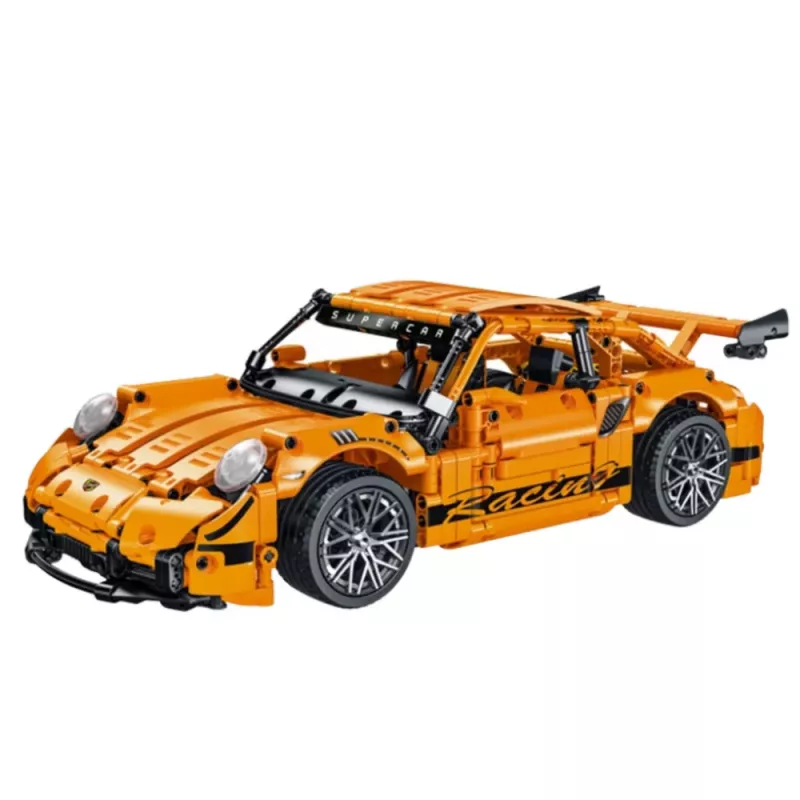 LEAN TOYS GT Racing Car Construction Bricks Orange 1:14 1268 pcs.
