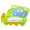 LEAN TOYS Edukacyjne Pianino Elektryczne dla Maluchów Lokomotywa Zielone