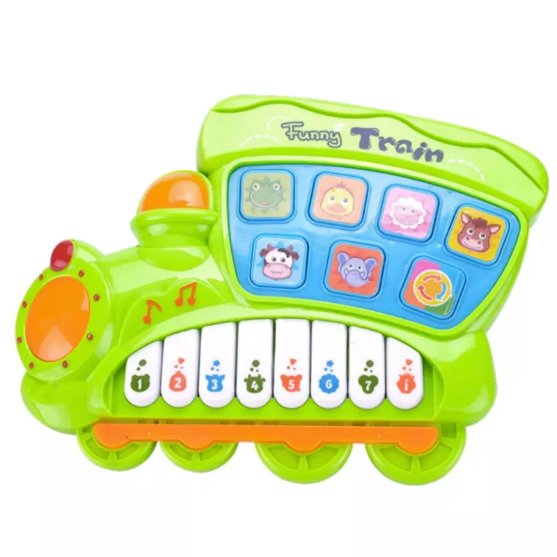 LEAN TOYS Edukacyjne Pianino Elektryczne dla Maluchów Lokomotywa Zielone