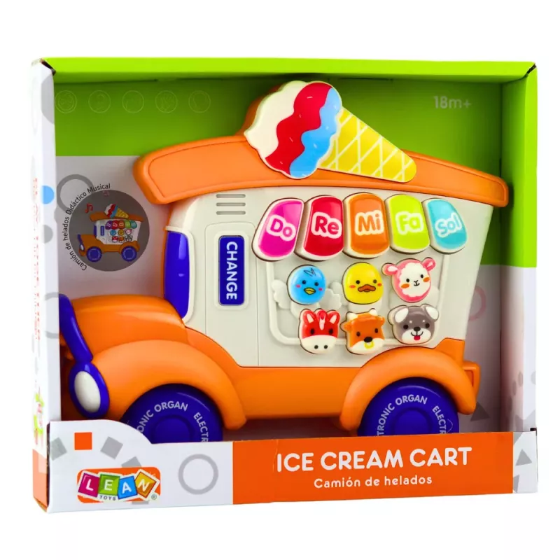 LEAN TOYS Elektryczne Pianino Edukacyjne Dla Maluchów Lodziarnia Pomarańczowy