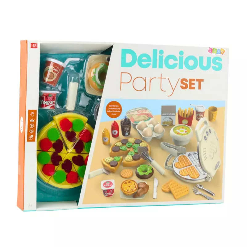 LEAN TOYS Zestaw do Pizzy i Gofrów z Akcesoriami Kuchennymi dla Dzieci